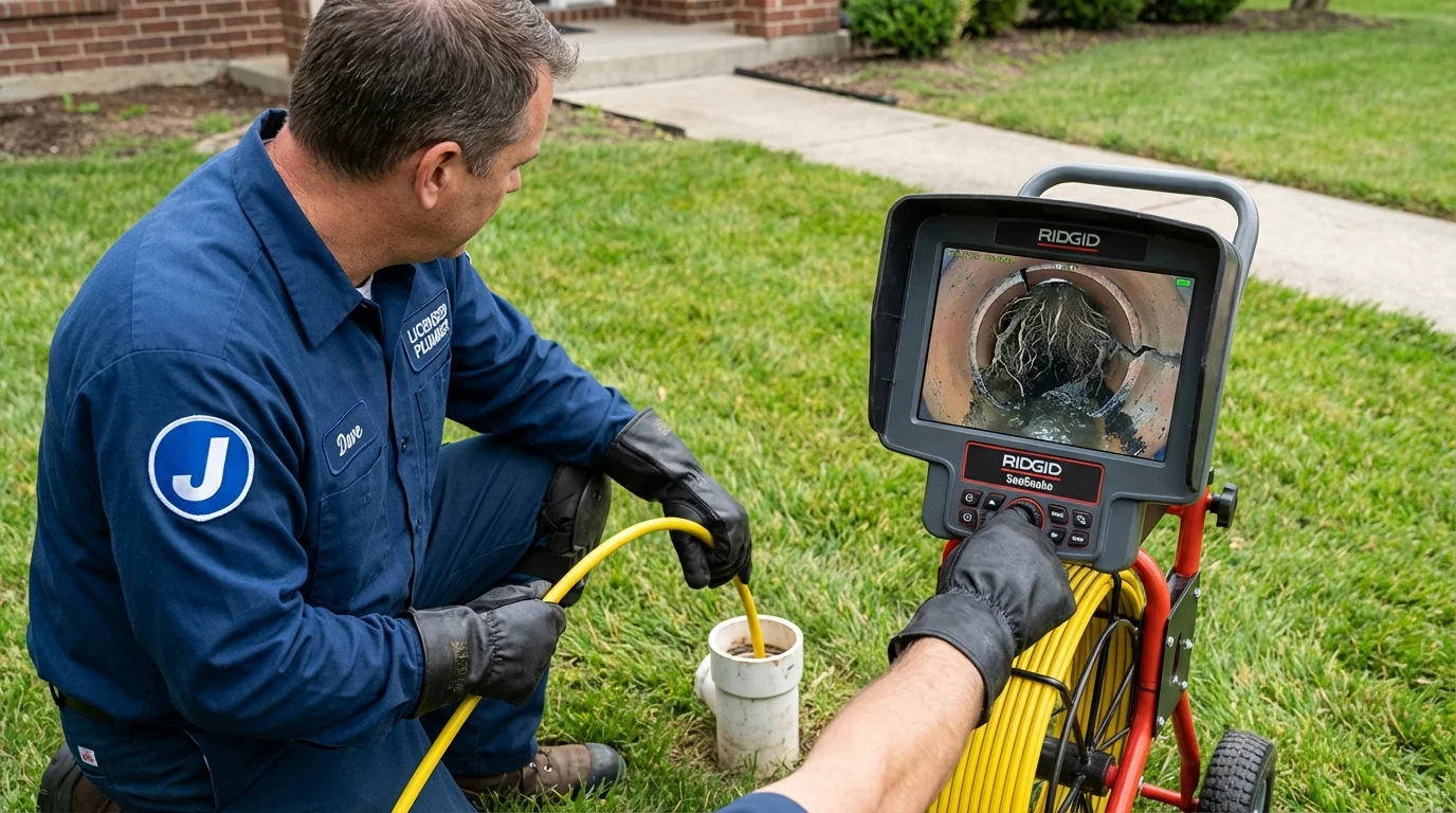 Sewer camera inspection being performed by Johns Plumbing LLC in Orofino