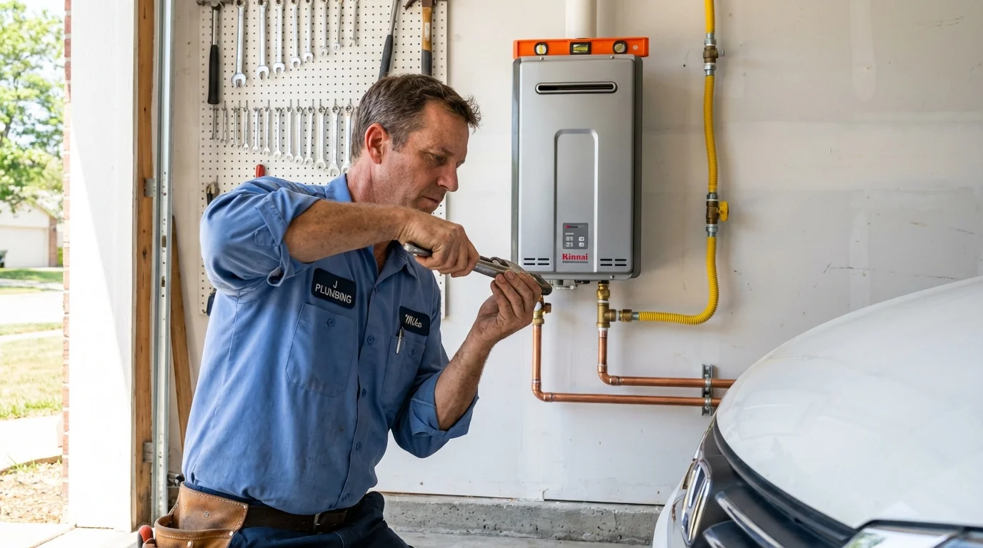 Tankless water heater installation by a Johns Plumbing LLC plumber in Orofino